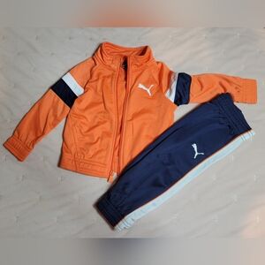 Puma Kids Orange and Navy Jogger Set